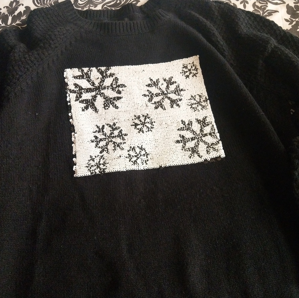 Let It Snow Reversible Sequin Sweater